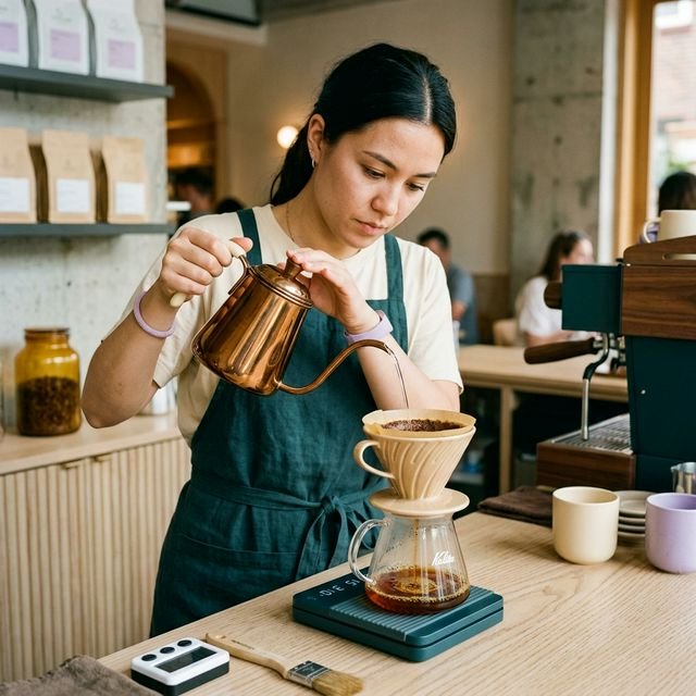 Visual representation of the Pour Over brewing process